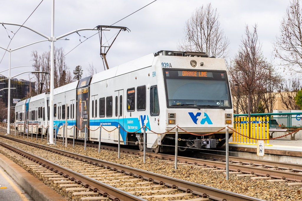 VTA train at station