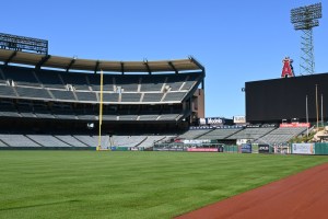 Anaheim baseball stadium field and stands